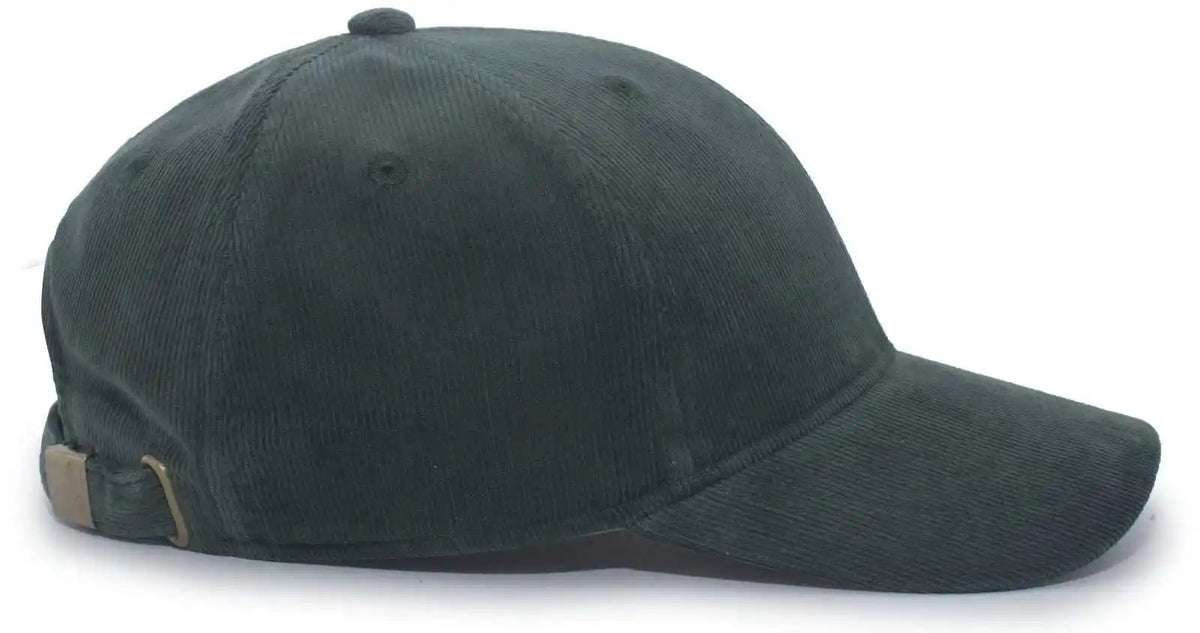 Pacific Headwear P206 Hybrid Corduroy Dad Cap - Dark Green - Forest / 7’’ - 7 7/8’’