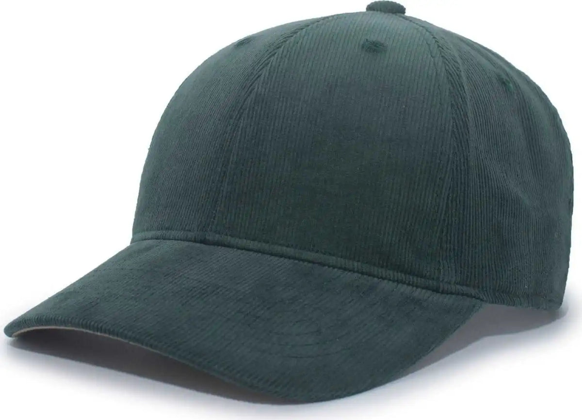 Pacific Headwear P206 Hybrid Corduroy Dad Cap - Dark Green - Forest / 7’’ - 7 7/8’’