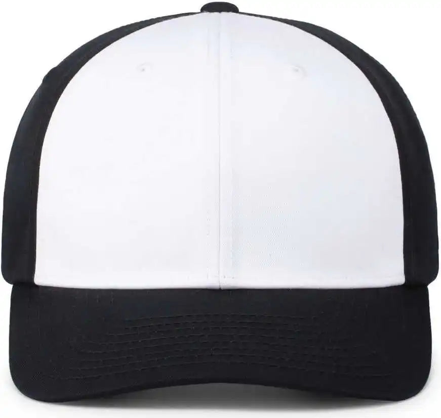 Pacific Headwear P208 Hybrid Snapback Dad Cap - White Black - 7’’ - 7 7/8’’