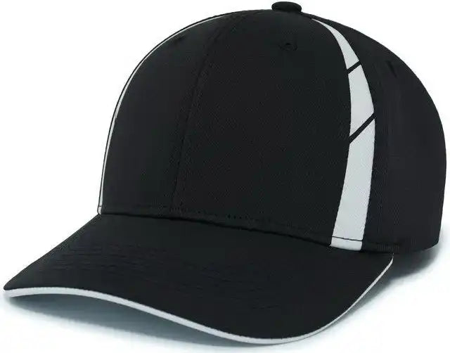 Pacific Headwear P303 Coolcore Sideline Snapback Cap - Black White - 7’’ - 7 7/8’’