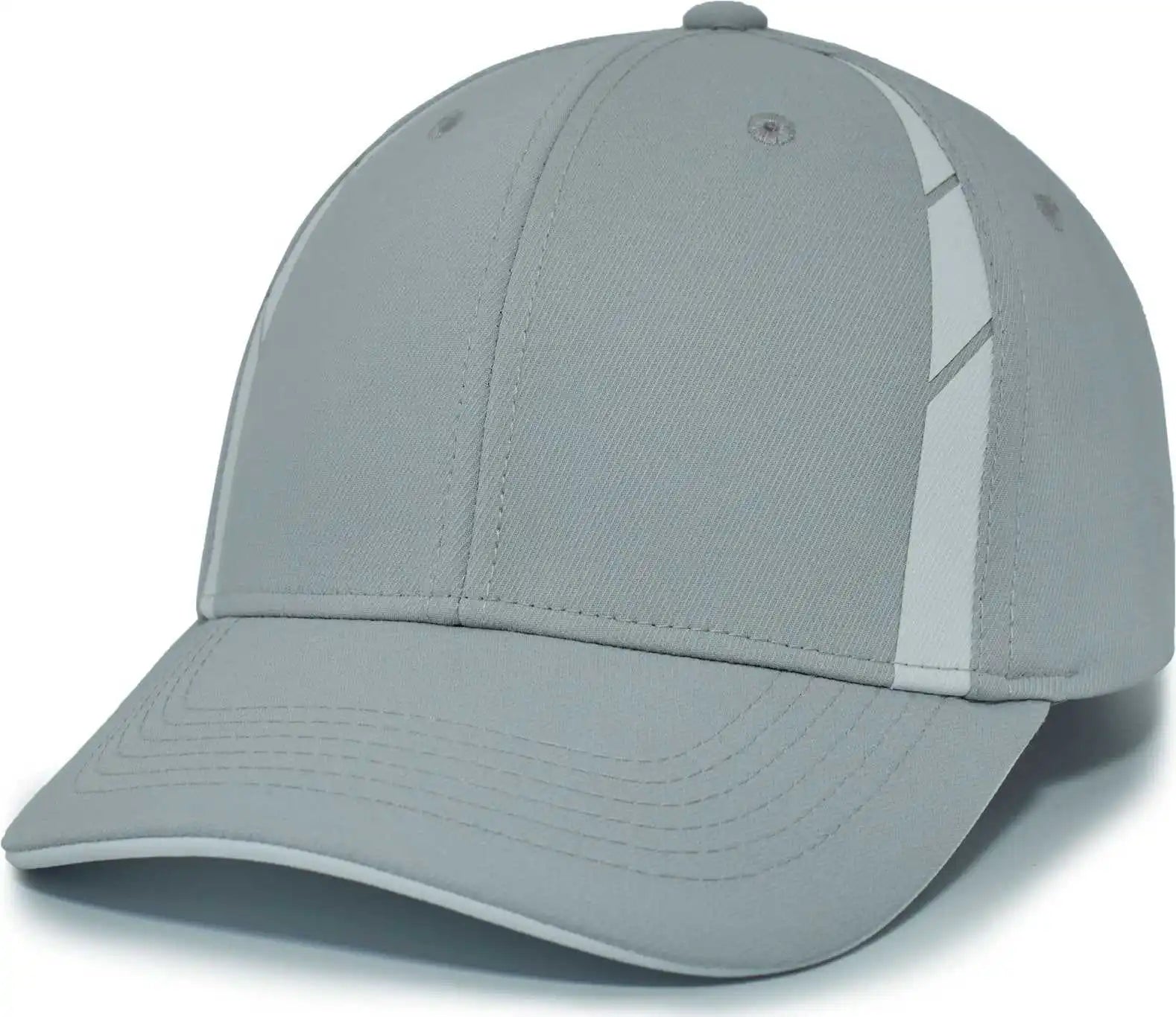Pacific Headwear P303 Coolcore Sideline Snapback Cap - Silver White - 7’’ - 7 7/8’’