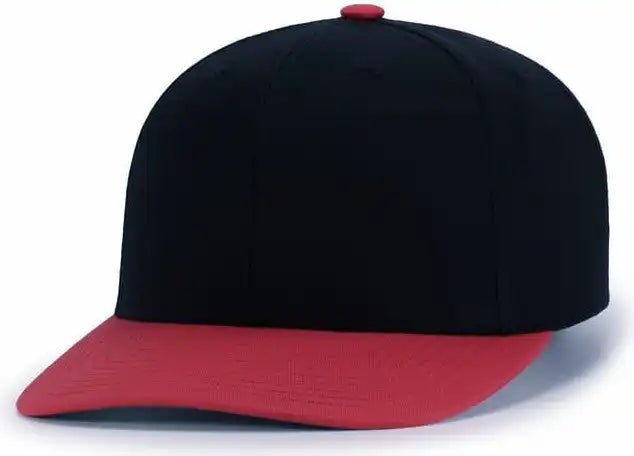 Pacific Headwear P322 Poly/cotton Snapback Cap - Black Red - 6 1/2’’ - 7’’