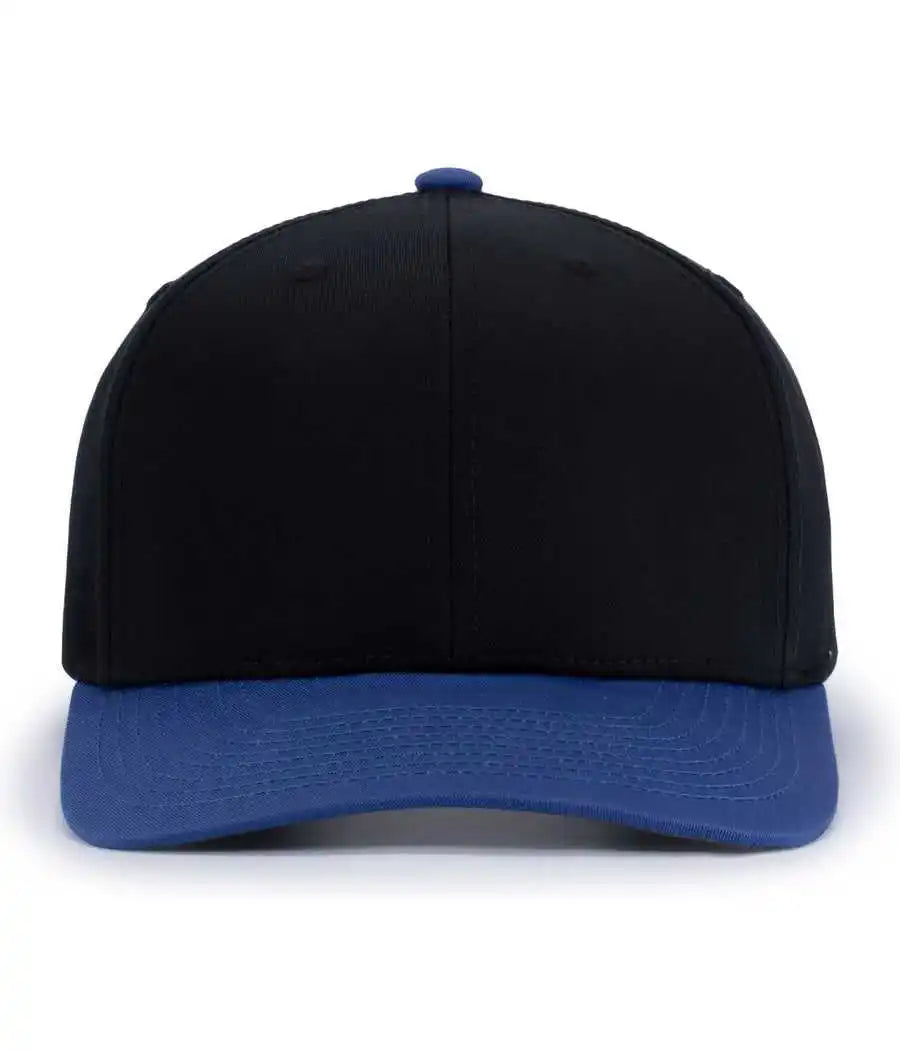 Pacific Headwear P322 Poly/cotton Snapback Cap - Black Royal - 6 1/2’’ - 7’’