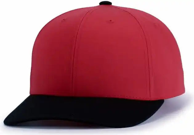 Pacific Headwear P322 Poly/cotton Snapback Cap - Red Black - 6 1/2’’ - 7’’