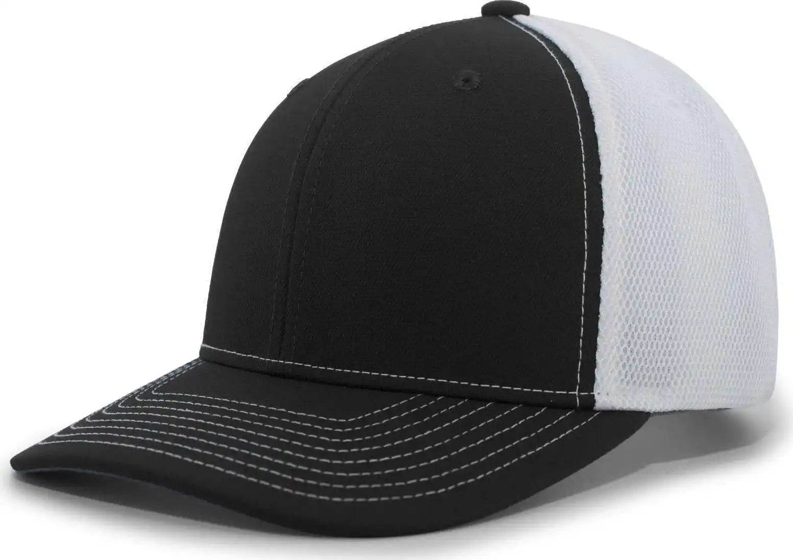 Pacific Headwear P365 Air Mesh Sideline Cap - Black White - 7’’ - 7 7/8’’