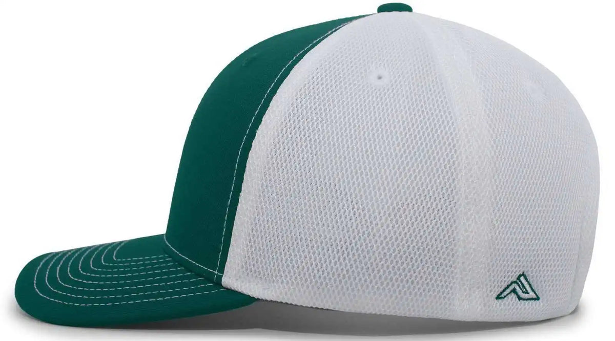 Pacific Headwear P365 Air Mesh Sideline Cap - Dark Green White - Forest / 7’’ - 7 7/8’’