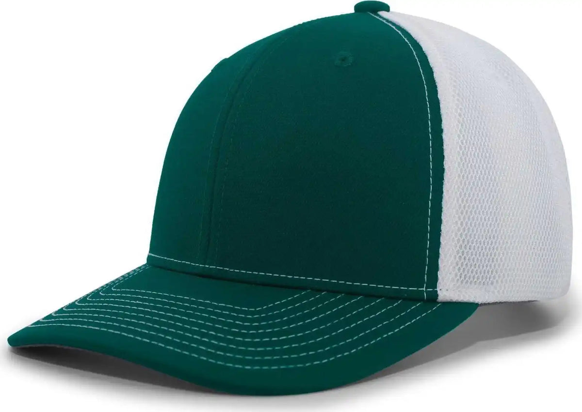Pacific Headwear P365 Air Mesh Sideline Cap - Dark Green White - Forest / 7’’ - 7 7/8’’