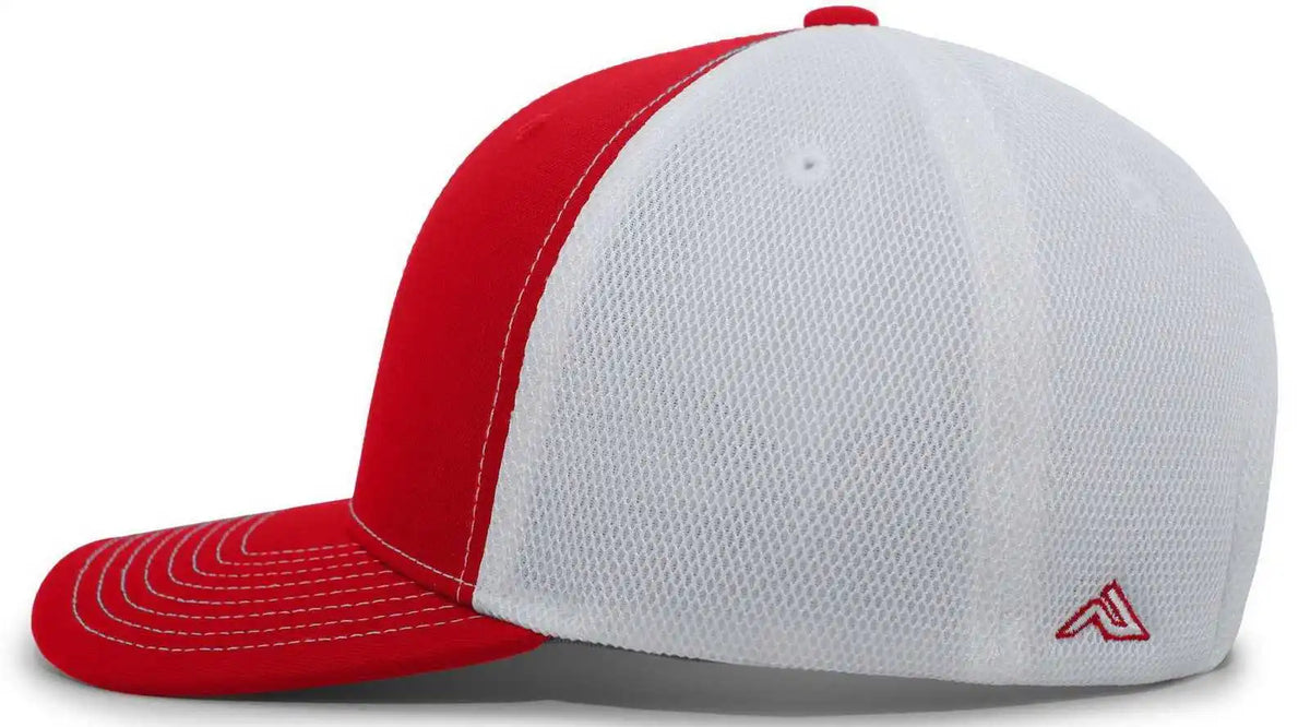 Pacific Headwear P365 Air Mesh Sideline Cap - Red White - 7’’ - 7 7/8’’