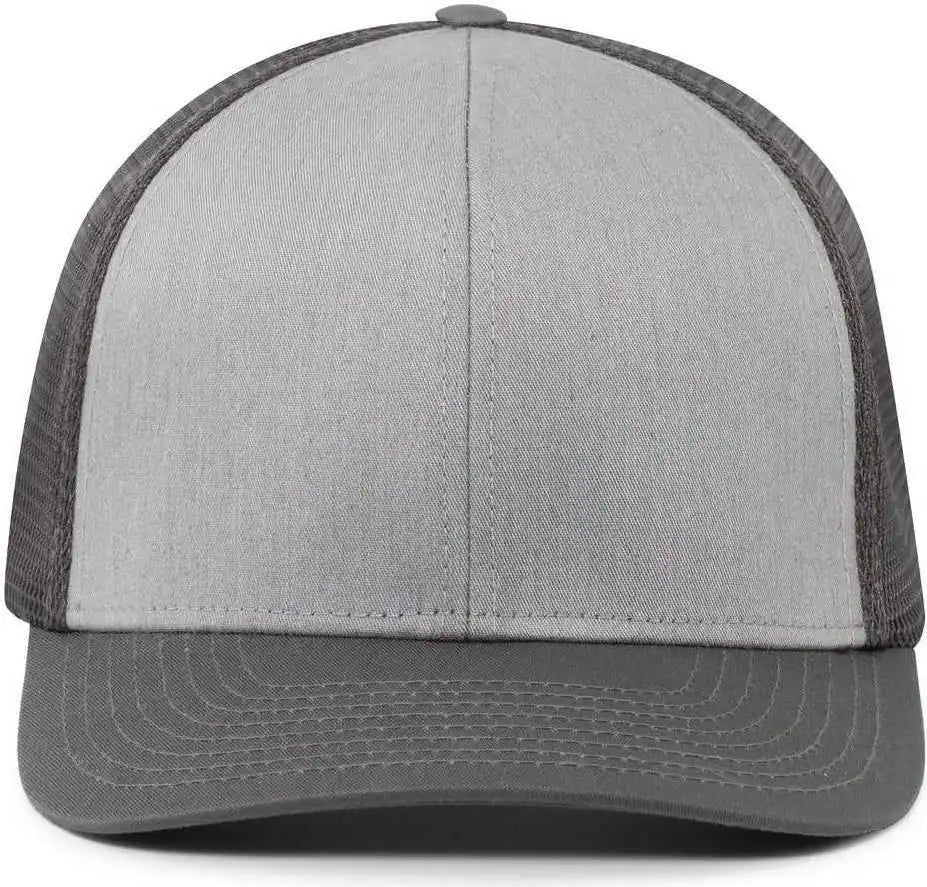 Pacific Headwear P401 Fusion Trucker Cap - Heather Grey Lt Charcoal - Gray / 6 1/2’’ 7’’
