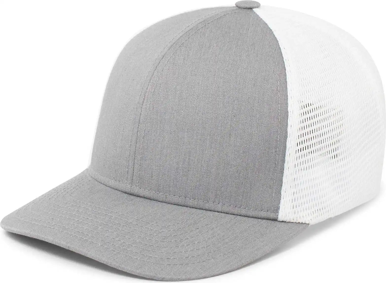 Pacific Headwear P401 Fusion Trucker Cap - Heather Grey White - Gray White / 6 1/2’’ 7’’