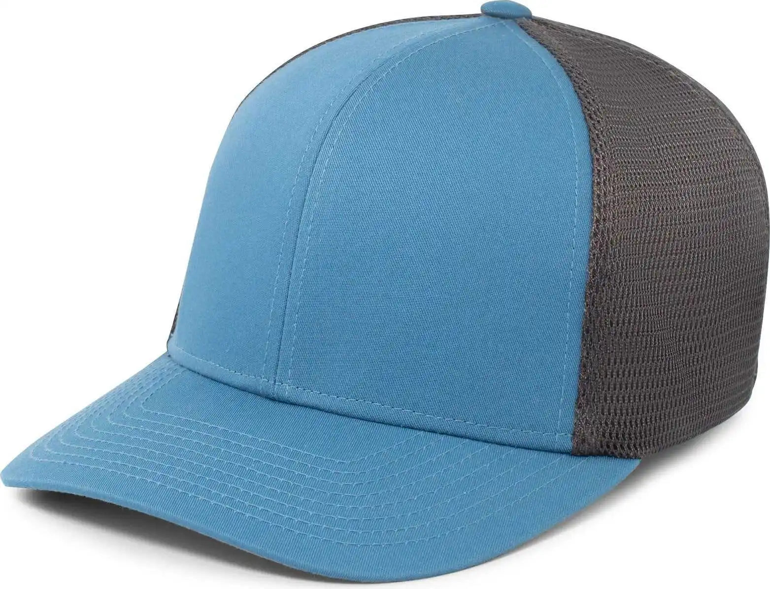 Pacific Headwear P401 Fusion Trucker Cap - Ocean Blue Lt Charcoal - Gray / 6 1/2’’ 7’’