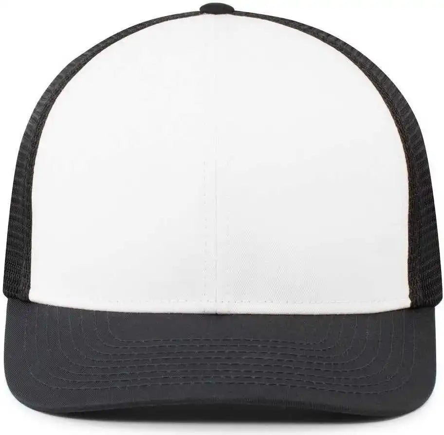 Pacific Headwear P401 Fusion Trucker Cap - White Navy - 6 1/2’’ 7’’