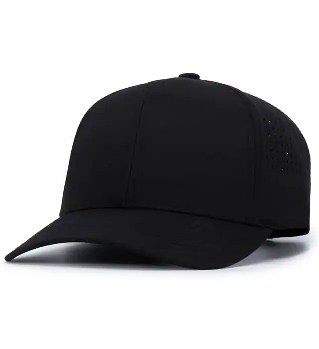 Pacific Headwear P413 Lightweight Perforated Snapback - Black - 7’’ - 7 7/8’’