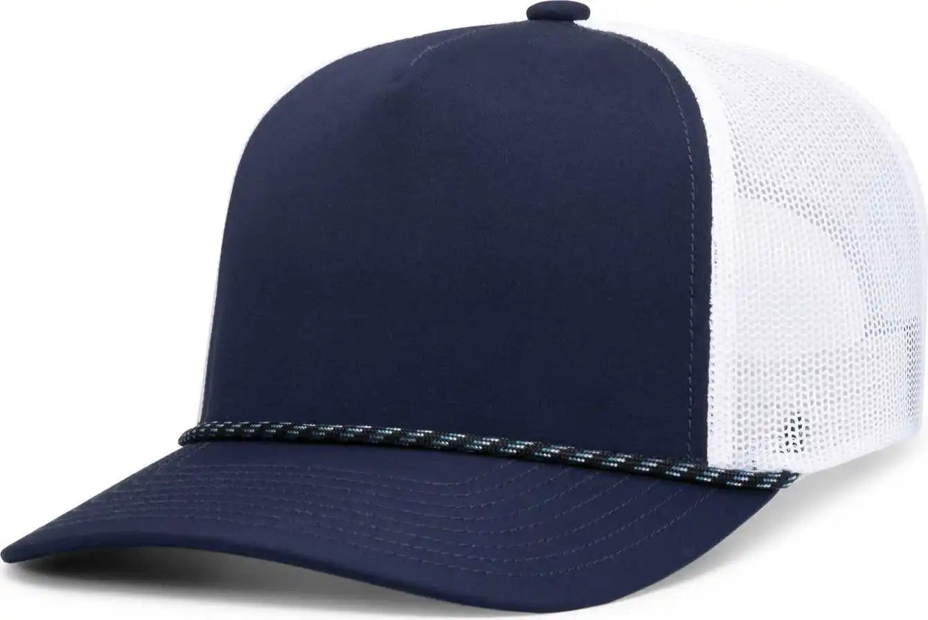Pacific Headwear P423 Weekender Trucker Cap - Navy White - 7’’ 7 7/8’’