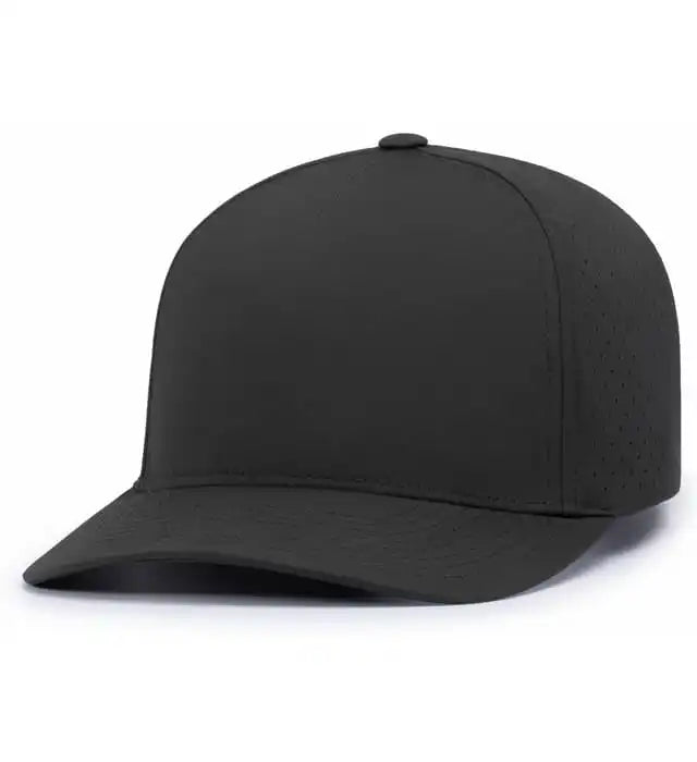 Pacific Headwear P424 Weekender Perforated Snapback Cap - Black - 7’’ - 7 7/8’’