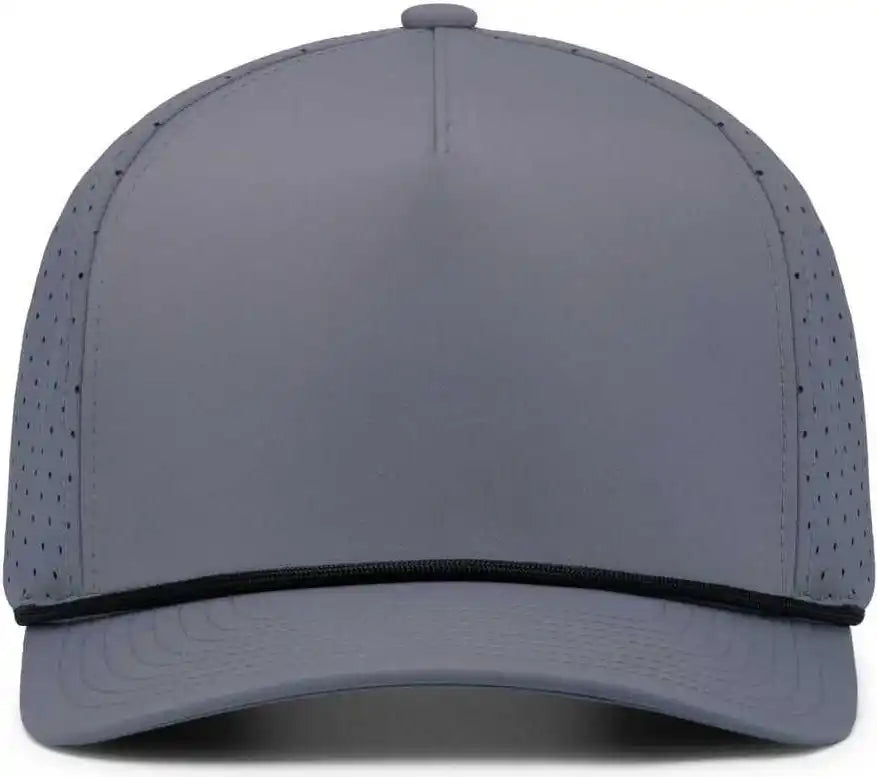 Pacific Headwear P424 Weekender Perforated Snapback Cap - Graphite Black - Dark Gray / 7’’ 7 7/8’’
