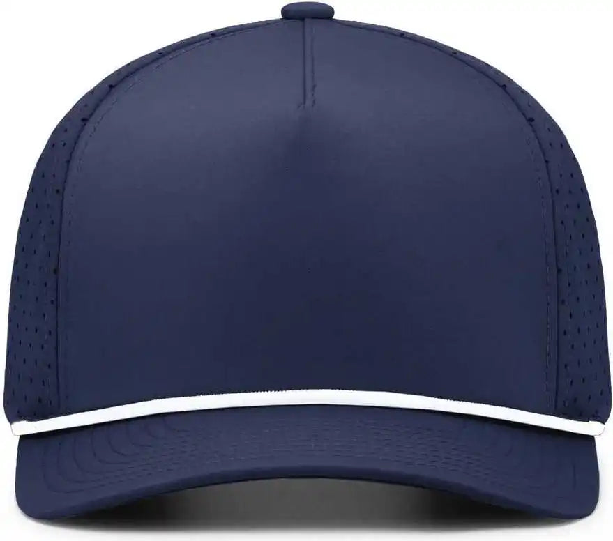 Pacific Headwear P424 Weekender Perforated Snapback Cap Navy White / 7’’ 7 7/8’’