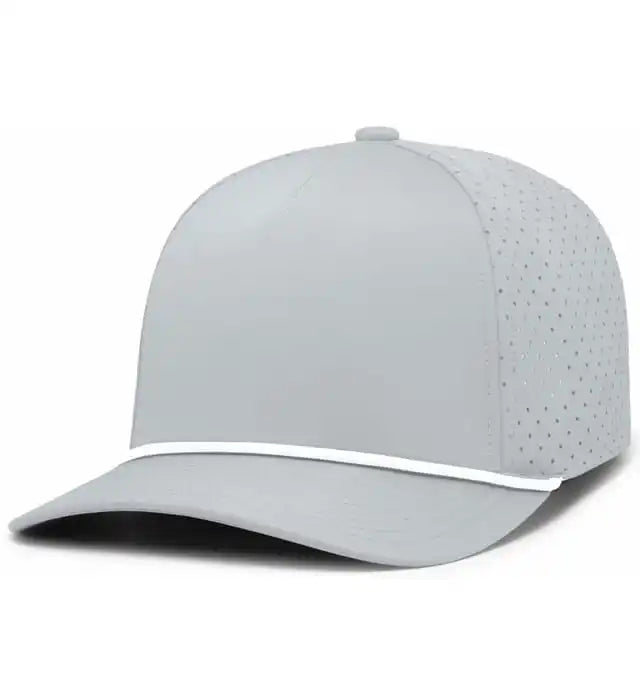 Pacific Headwear P424 Weekender Perforated Snapback Cap - Silver White - 7’’ - 7 7/8’’