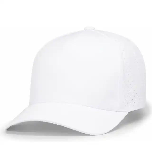 Pacific Headwear P424 Weekender Perforated Snapback Cap - White - 7’’ - 7 7/8’’