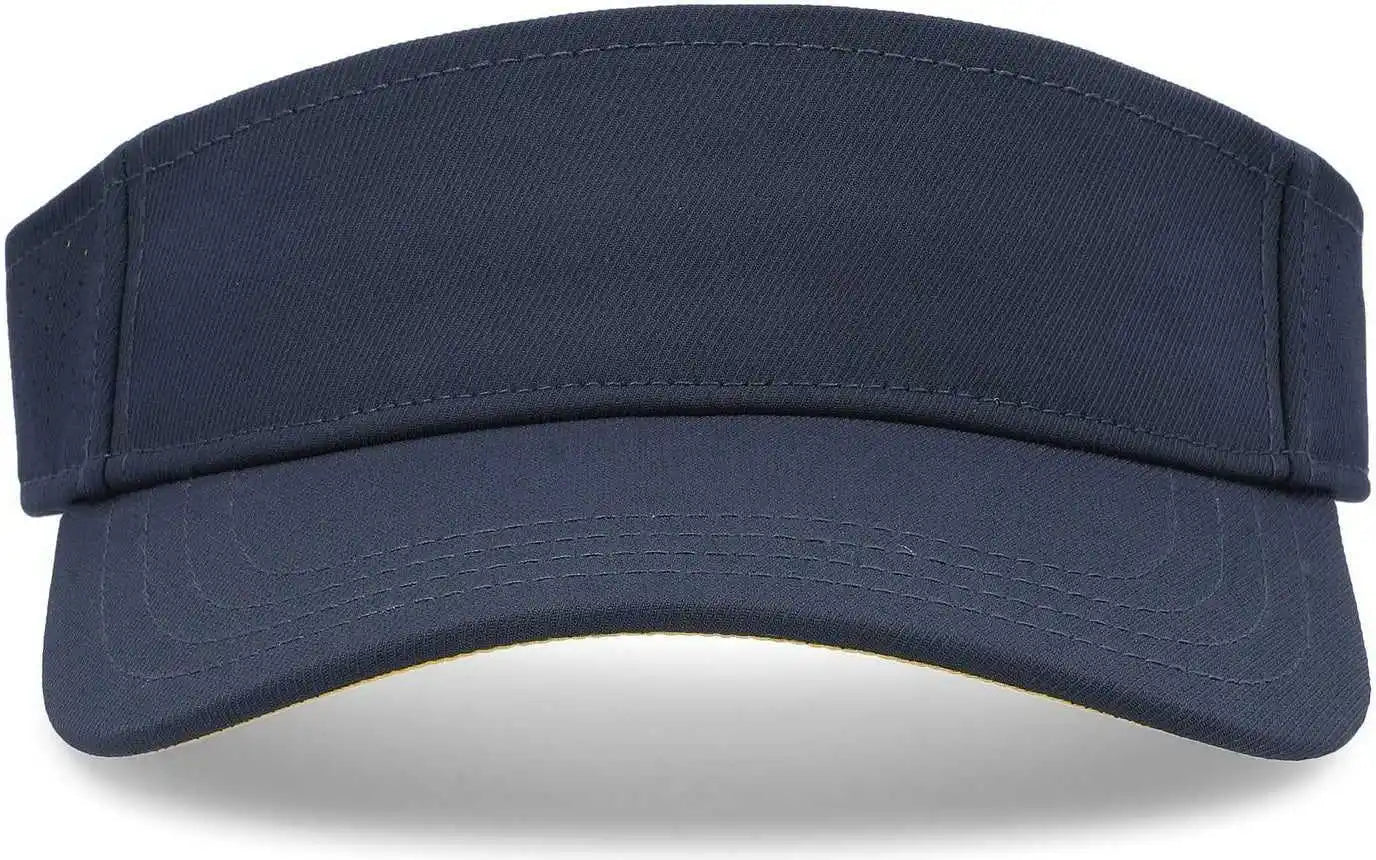 Pacific Headwear P500 Perforated Coolcore Visor - Navy Gold - 7’’ - 7 7/8’’