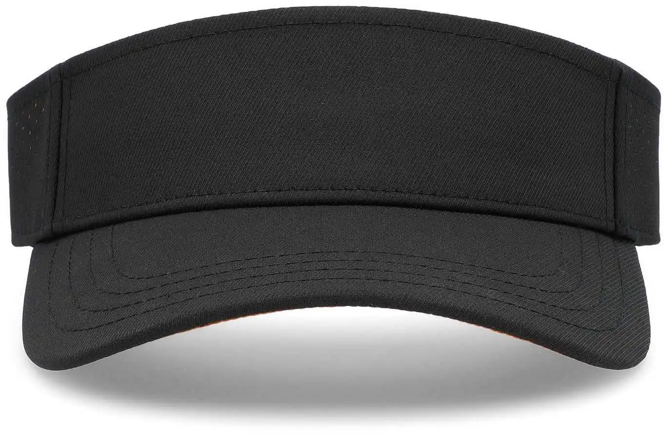 Pacific Headwear P500 Perforated Visor Powered by Coolcore - Black Orange - 7’’ - 7 7/8’’