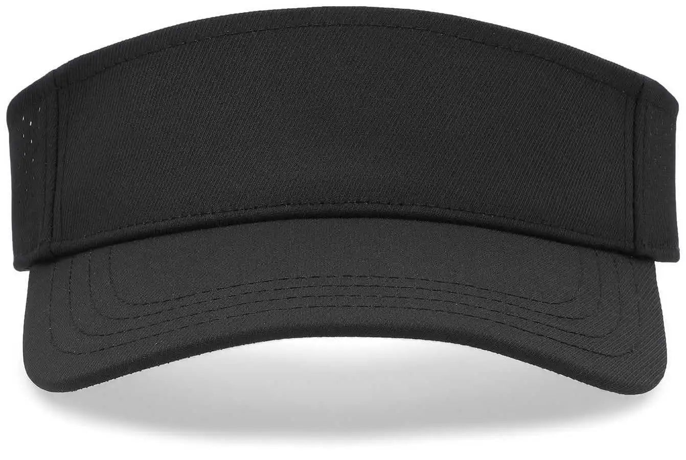 Pacific Headwear P500 Perforated Visor Powered by Coolcore - Black White - 7’’ - 7 7/8’’