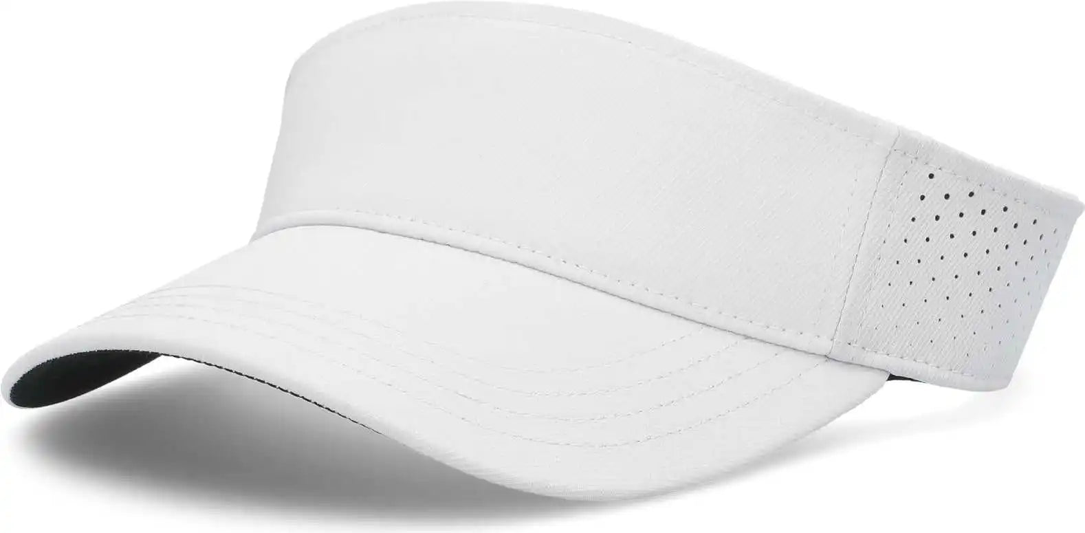 Pacific Headwear P500 Perforated Visor Powered by Coolcore - White Black - 7’’ - 7 7/8’’