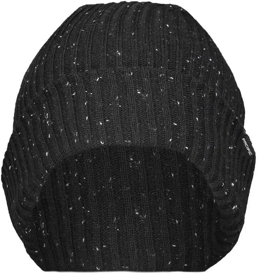 Pacific Headwear P600k Tweed Beanie - Black - 7’’ - 7 7/8’’