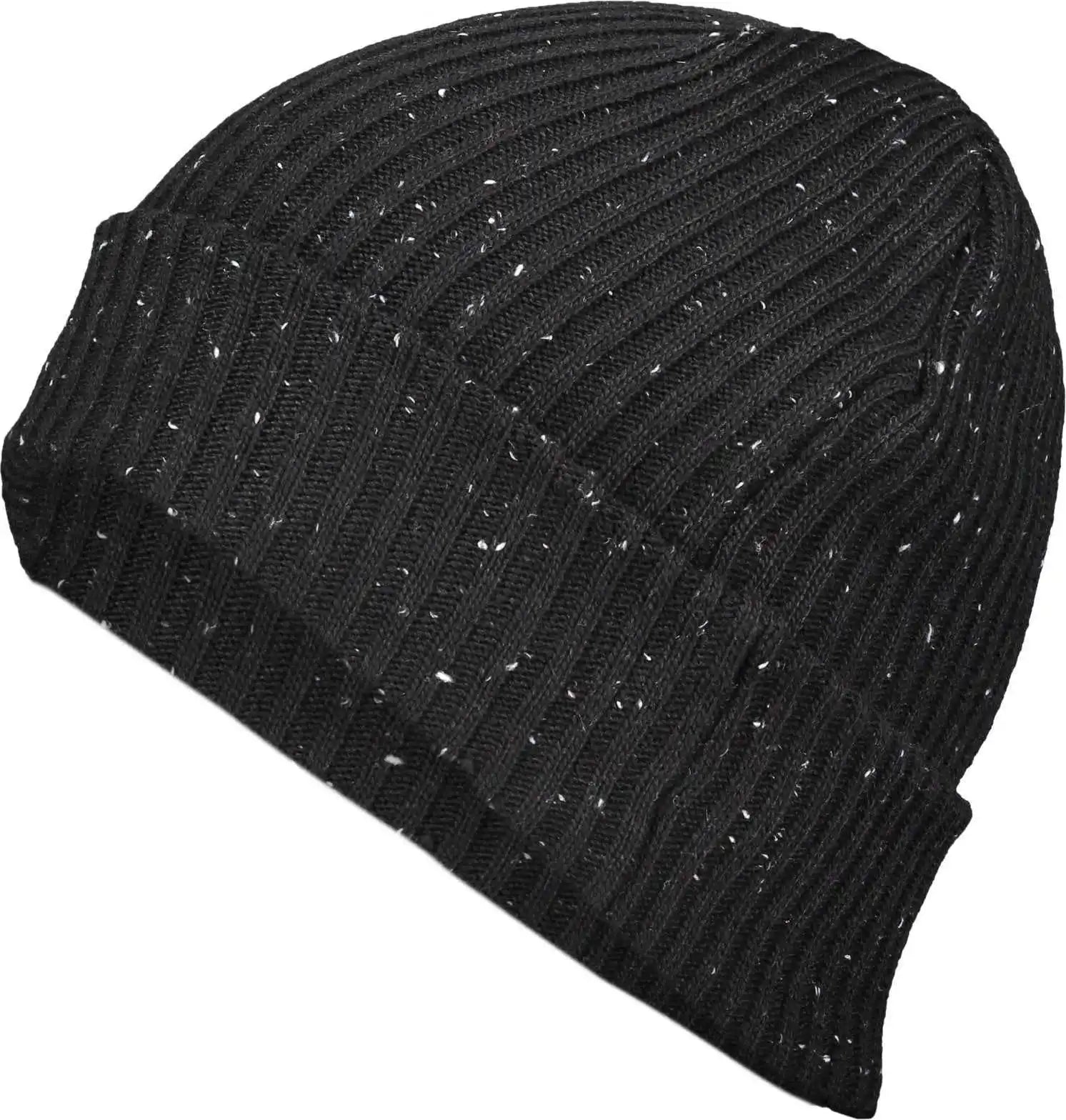 Pacific Headwear P600k Tweed Beanie - Black - 7’’ - 7 7/8’’