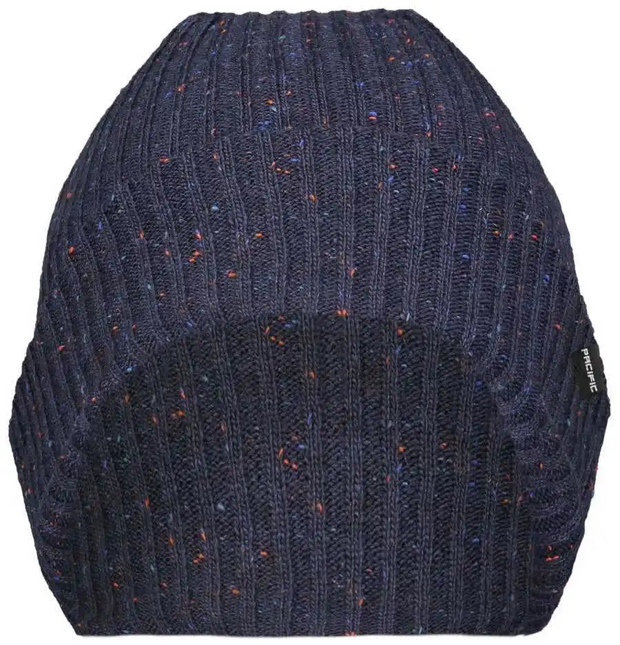 Pacific Headwear P600k Tweed Beanie - Navy - 7’’ - 7 7/8’’