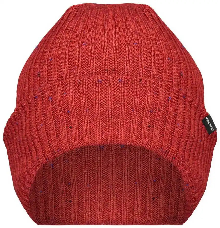 Pacific Headwear P600k Tweed Beanie - Red - 7’’ - 7 7/8’’