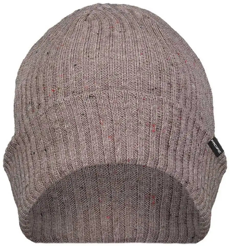 Pacific Headwear P600k Tweed Beanie - Walnut - Gray / 7’’ - 7 7/8’’