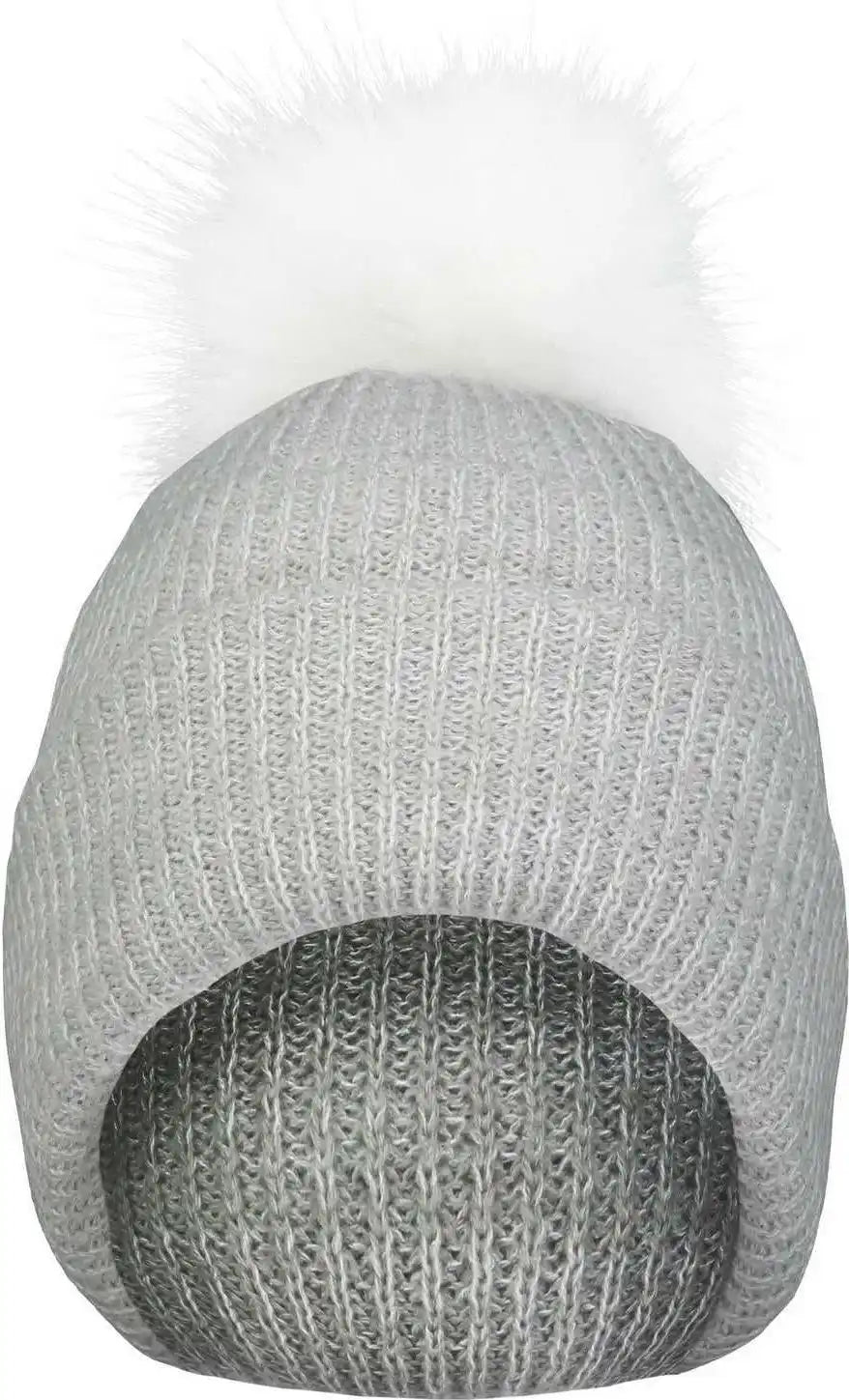 Pacific Headwear P604k Faux Fur Pom Beanie - Silver White - Light Gray / 7’’ - 7 7/8’’