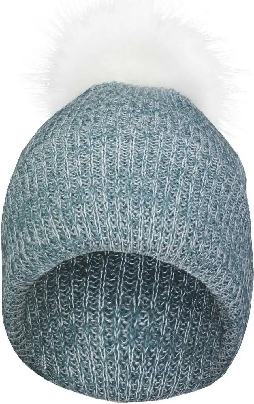 Pacific Headwear P604k Faux Fur Pom Beanie - Storm White - Gray / 7’’ - 7 7/8’’