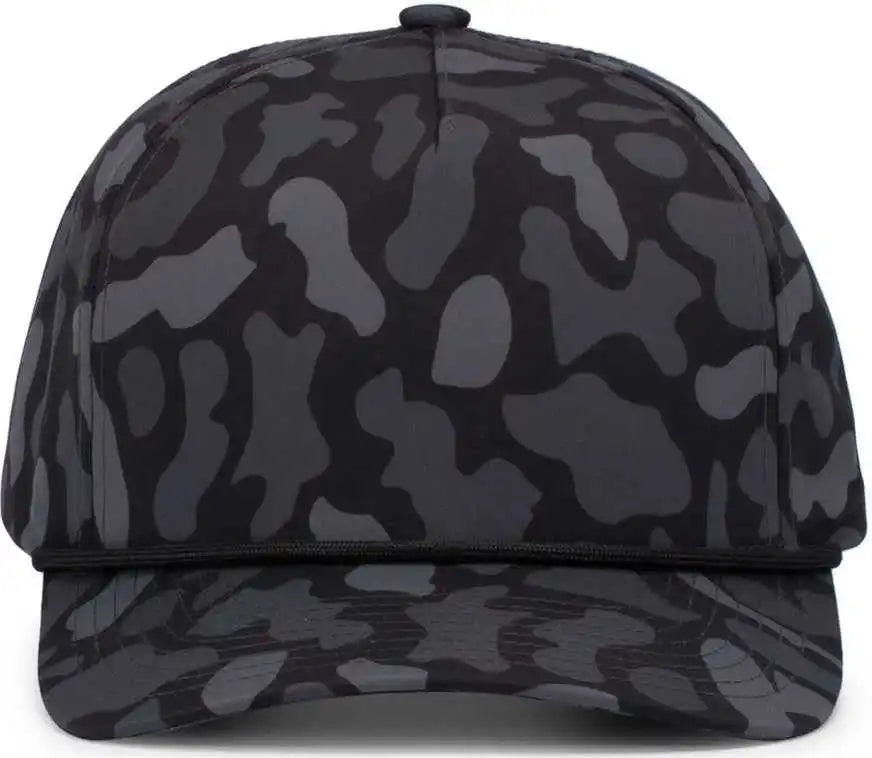 Pacific Headwear P685 Duck Camo 5-panel Trucker Cap - Blackout - 7’’ - 7 7/8’’