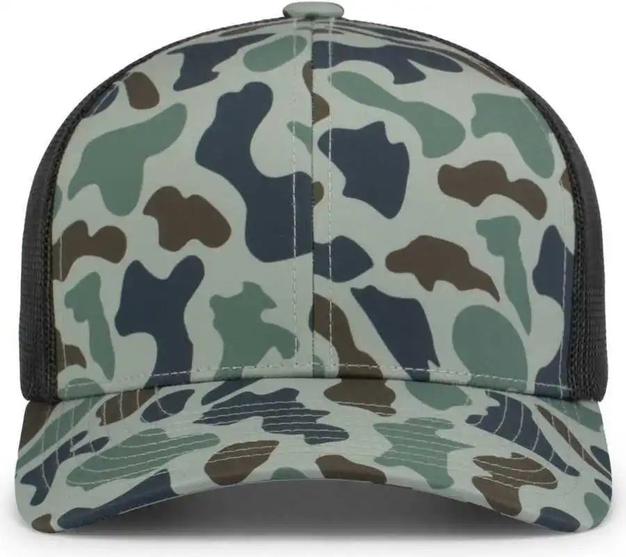 Pacific Headwear P686 Duck Camo Trucker Snapback Cap - Mallard Lt Charcoal - 7’’ - 7 7/8’’