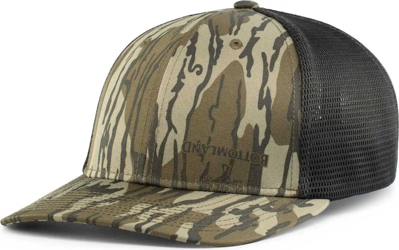 Pacific Headwear P691 Mossy Oak Low Profile Trucker Pacflex Cap - Original Bottomland Lt Charcoal - 6 7/8’’ 7 3/8’’