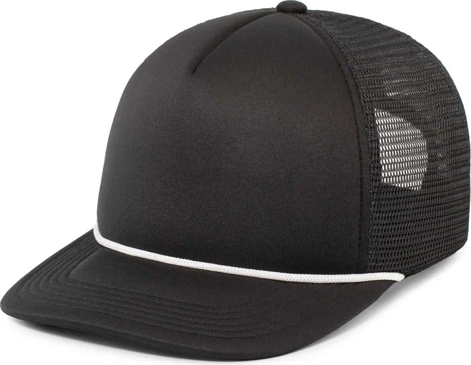 Pacific Headwear P782 Foamie Fresh Trucker Cap - Black White - 7’’ - 7 7/8’’