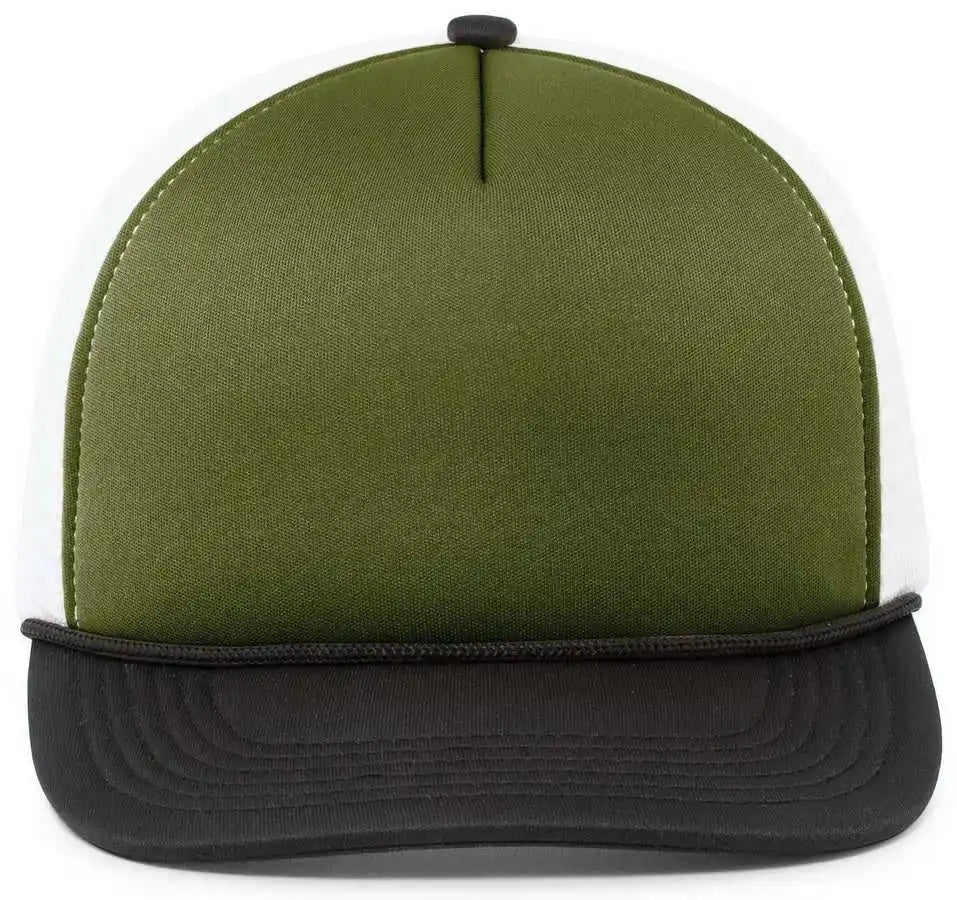 Pacific Headwear P782 Foamie Fresh Trucker Cap - Moss White Black - Olive / 7’’ - 7 7/8’’