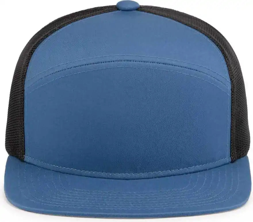 Pacific Headwear P787 6-panel Arch Trucker Snapback Cap - Ocean Blue Lt Charcoal - 7’’ - 7 7/8’’
