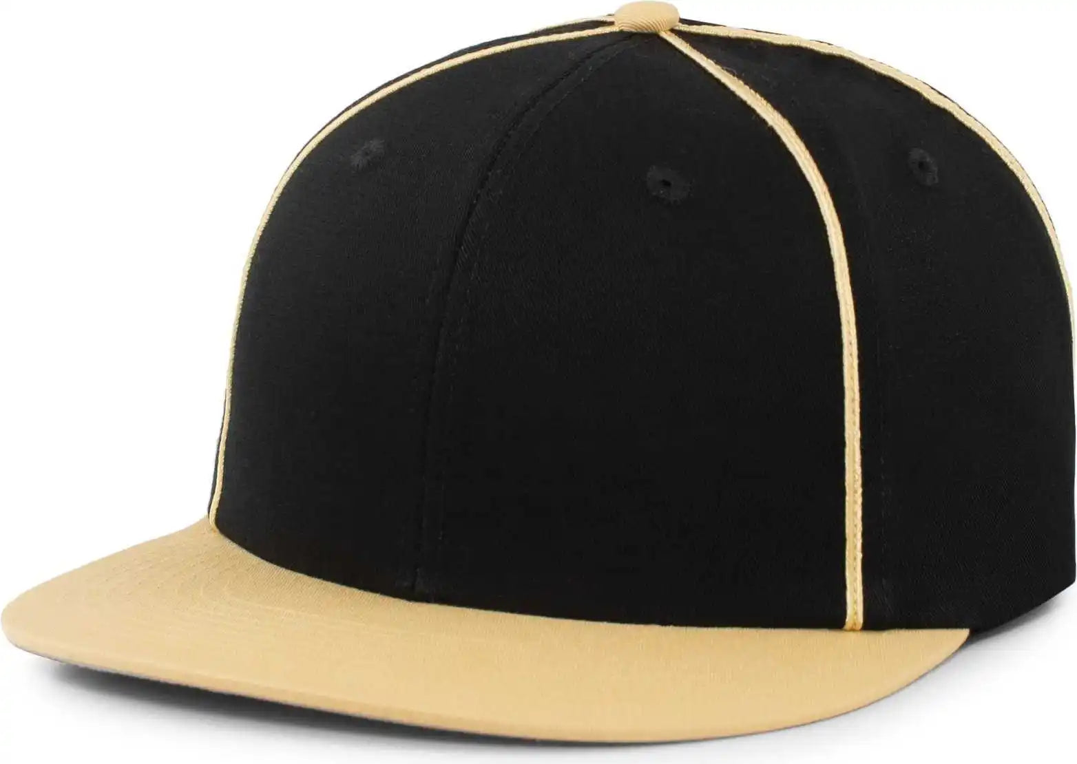 Pacific Headwear P820 Momentum Team Cap - Black Vegas Gold - 7’’ 7 7/8’’