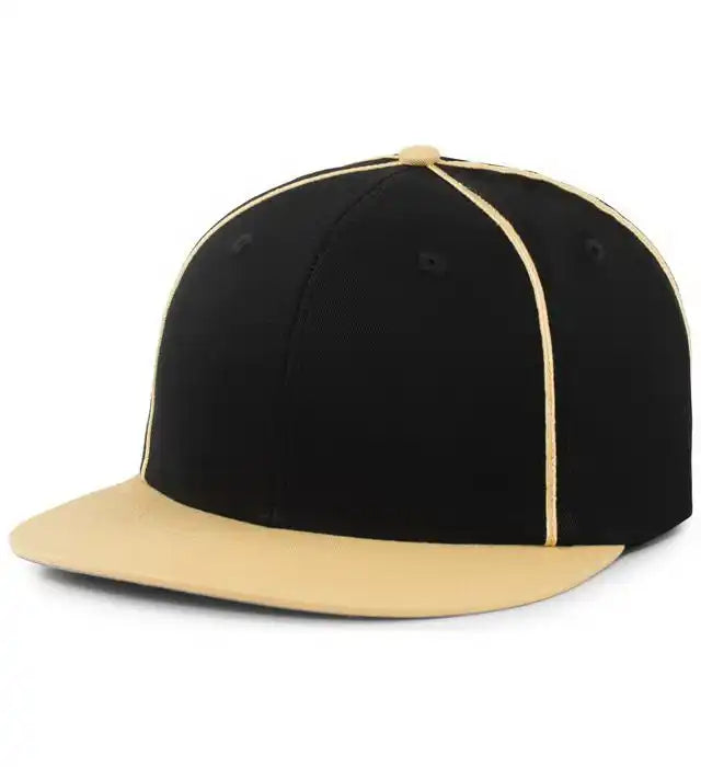 Pacific Headwear P820 Momentum Team Cap - Black Vegas Gold - 7’’ 7 7/8’’
