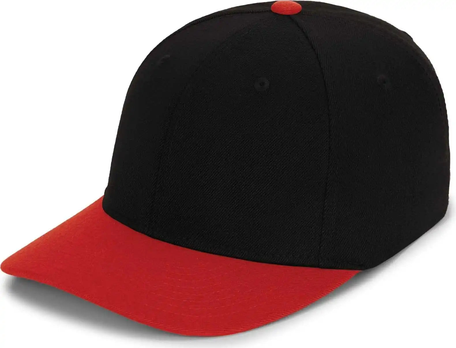 Pacific Headwear P821 Pro Wool Pacflex Cap - Black Red - 6 1/2’’ 7’’