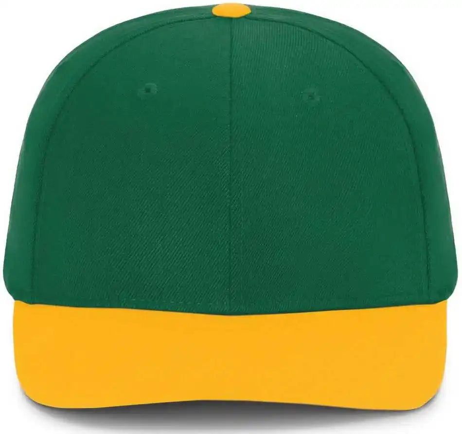 Pacific Headwear P821 Pro Wool Pacflex Cap - Dark Green Gold - Forest / 6 1/2’’ 7’’
