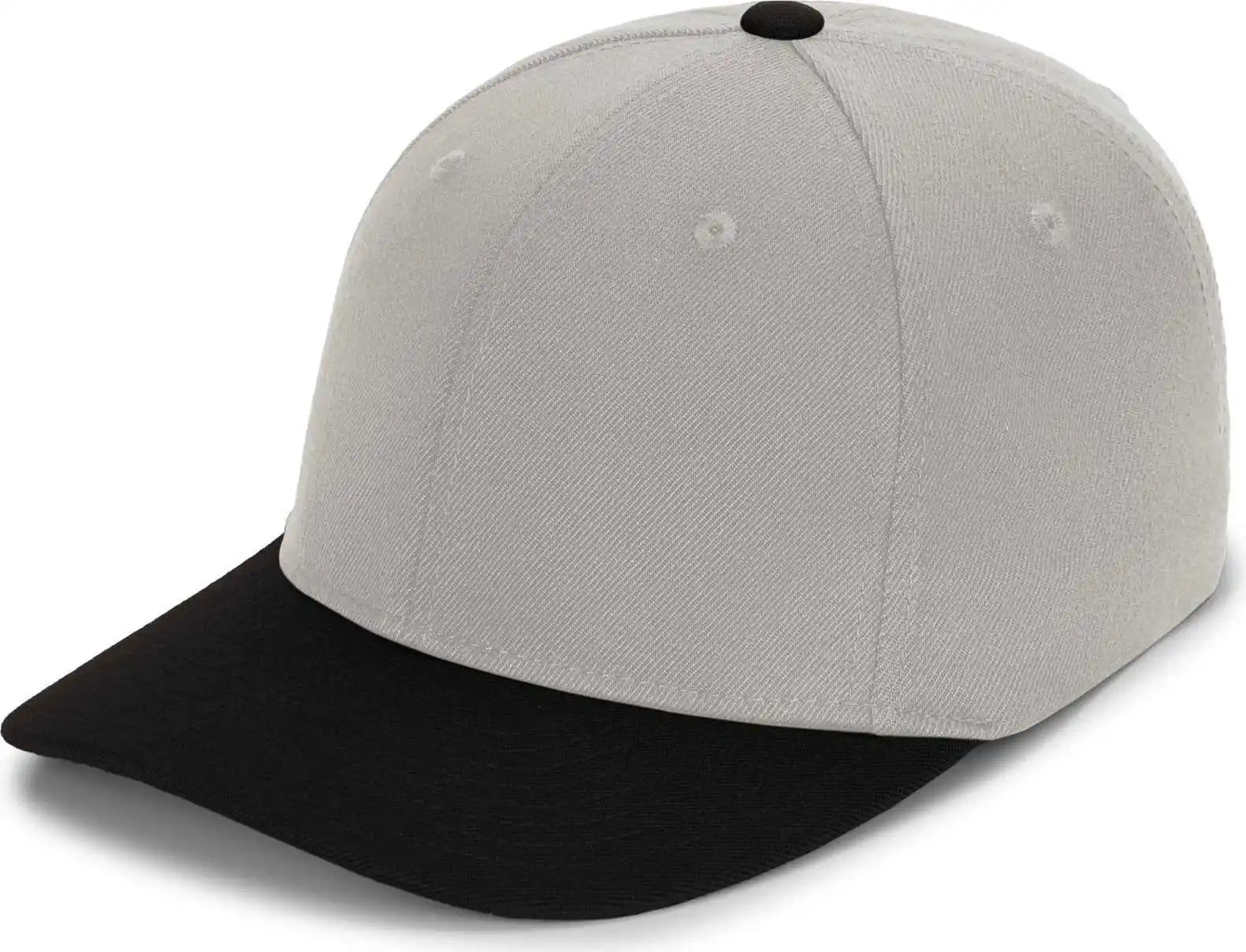 Pacific Headwear P821 Pro Wool Pacflex Cap - Silver Black - Light Gray / 6 1/2’’ 7’’