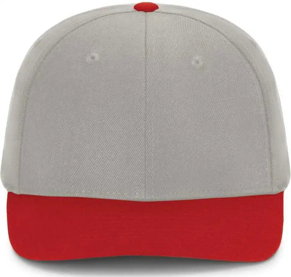 Pacific Headwear P821 Pro Wool Pacflex Cap - Silver Red - Light Gary / 6 1/2’’ 7’’