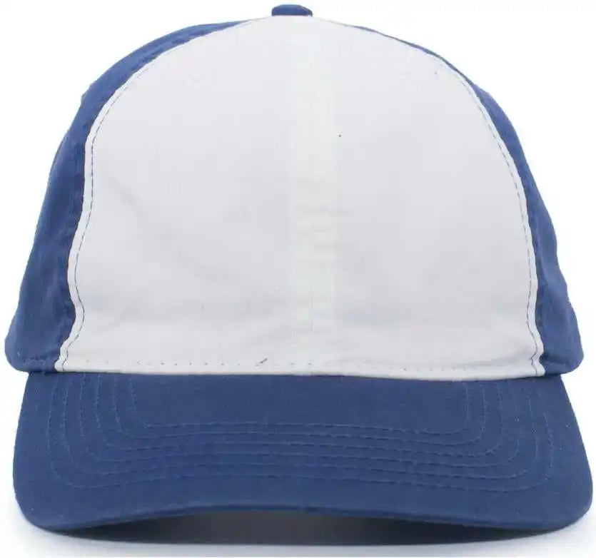 Pacific Headwear V57 Vintage Cotton Buckle Back Cap - Royal White - 7’’ - 7 7/8’’