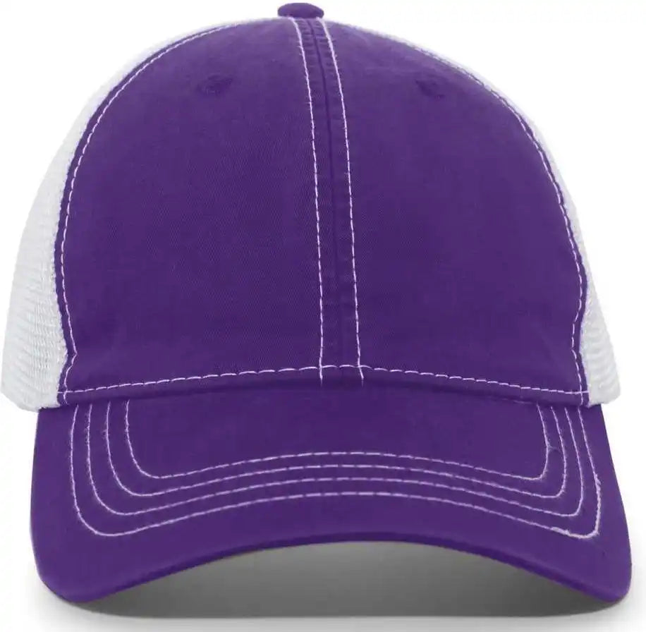 Pacific Headwear V67 Vintage Trucker Mesh Snapback Cap - Purple White - 7’’ - 7 7/8’’