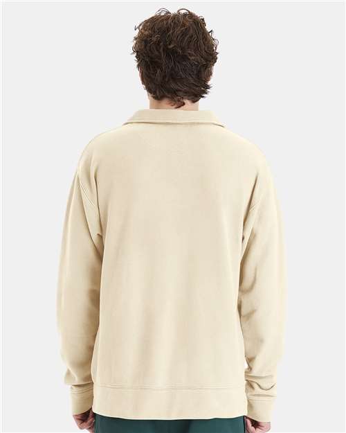 Parchment Garment-Dyed Polo Collar Sweatshirt - GDH490