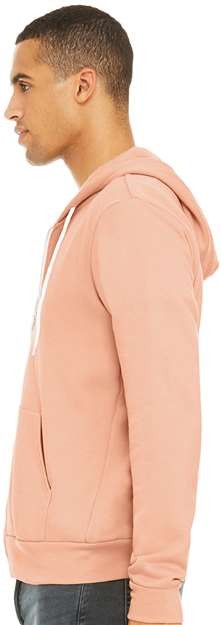 Peach Sponge Fleece Full-Zip Hoodie - 3739